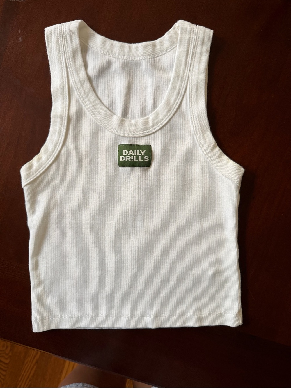 Daily Drills White Ribbed Tank Top